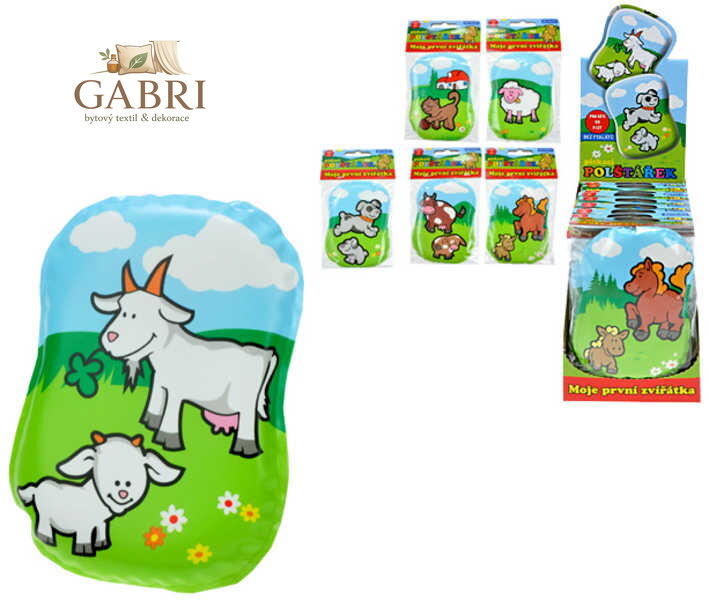 Polštářek pískací 12 x 9 cm 6 druhů DOMÁCÍ ZVÍŘÁTKA
