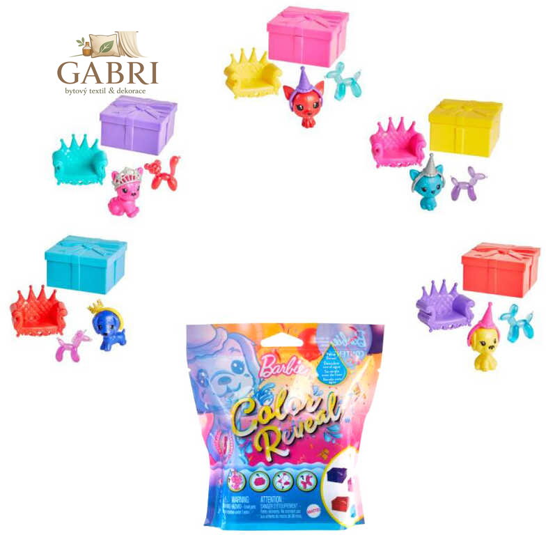 MATTEL BRB Barbie Color reveal set zvířátko s doplňky s překvapením