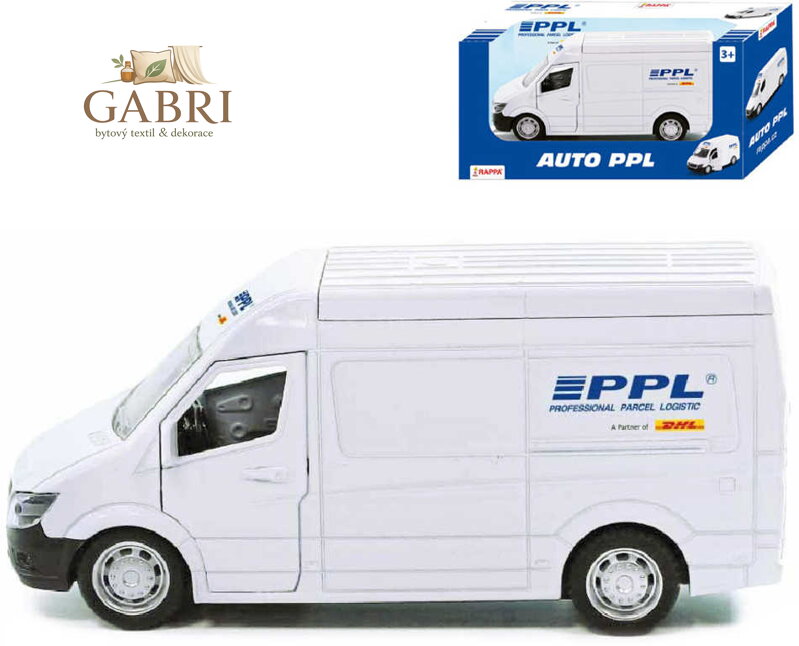 Auto přepravní společnost PPL kovová dodávka 14cm zpětný chod
