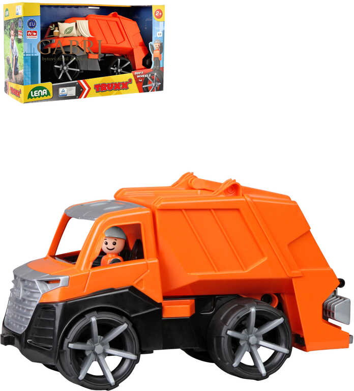 LENA TRUXX 2 auto popeláři funkční set s figurkou plast v krabici