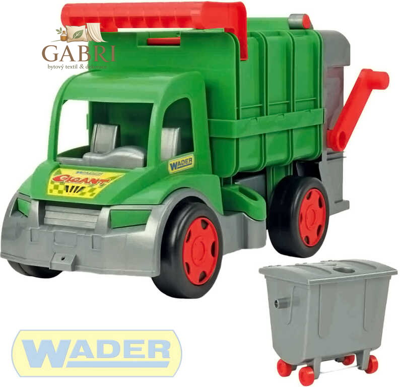 WADER Auto funkční Gigant popeláři 65cm zelený set s kontejnerem plast