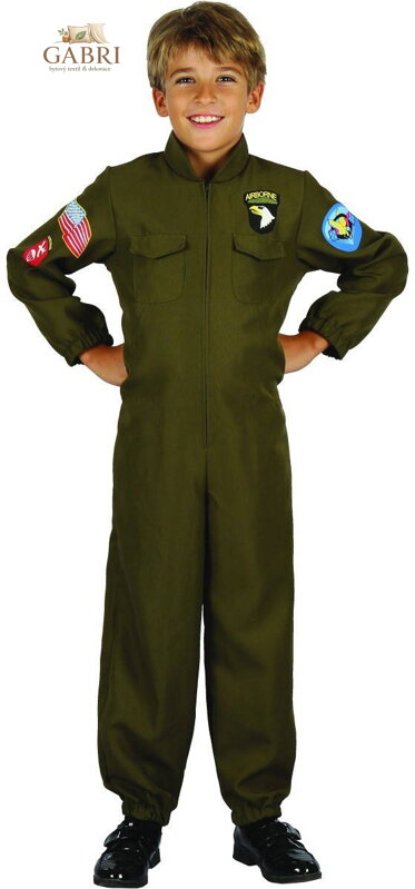 KARNEVAL Šaty vojenský pilot vel.M (120-130cm) 5-9 let *KOSTÝM*