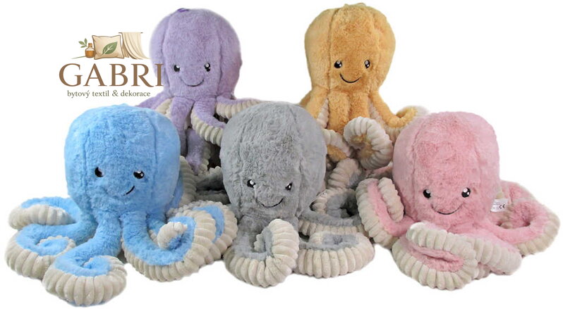 PLYŠ Chobotnice 50cm 5  barev *PLYŠOVÉ HRAČKY*