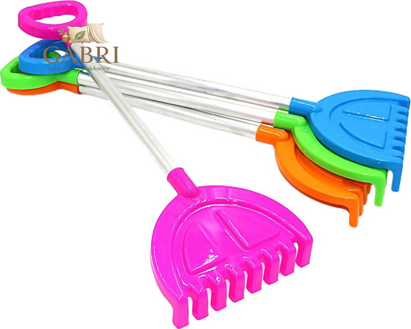 PL Hrábě ALU na písek 57cm T-ručka kov + plast 5 barev
