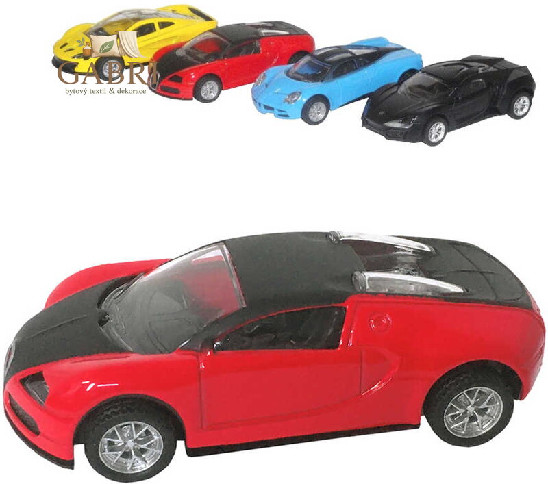 Autíčko sportovní kovové 11cm zpětný chod 4 druhy