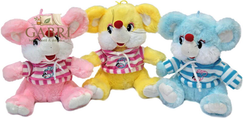 PLYŠ Baby myška pruhované triko 36cm 3 barvy *PLYŠOVÉ HRAČKY*