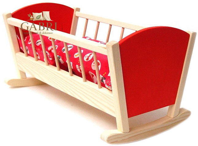 CEEDA DŘEVO Kolébka barevná pro panenku miminko *DŘEVĚNÉ HRAČKY*