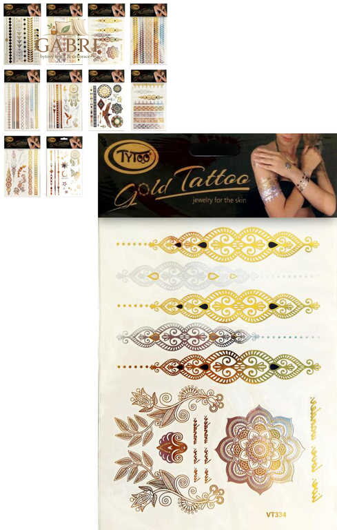 TyToo Tetování zlaté náramky dětské tetovačky různé druhy
