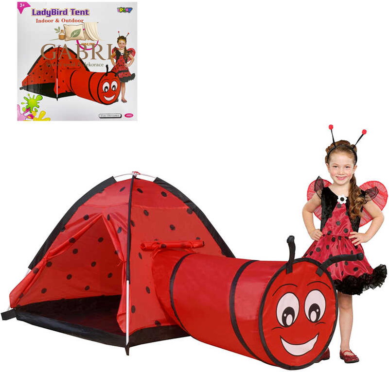 Stan dětský beruška 170x112x94cm s prolézacím tunelem holčičí