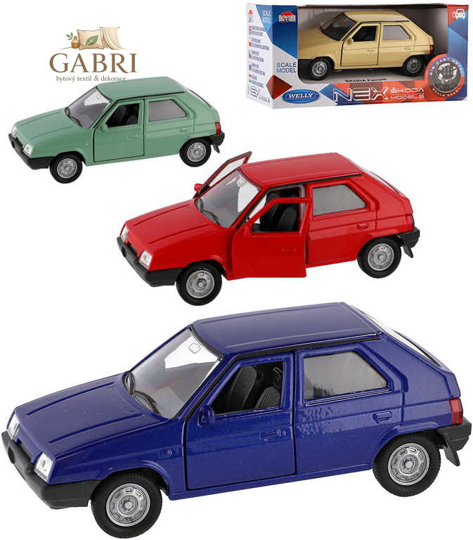 WELLY Auto model Škoda Favorit kov 11cm volný chod 1:34 různé barvy