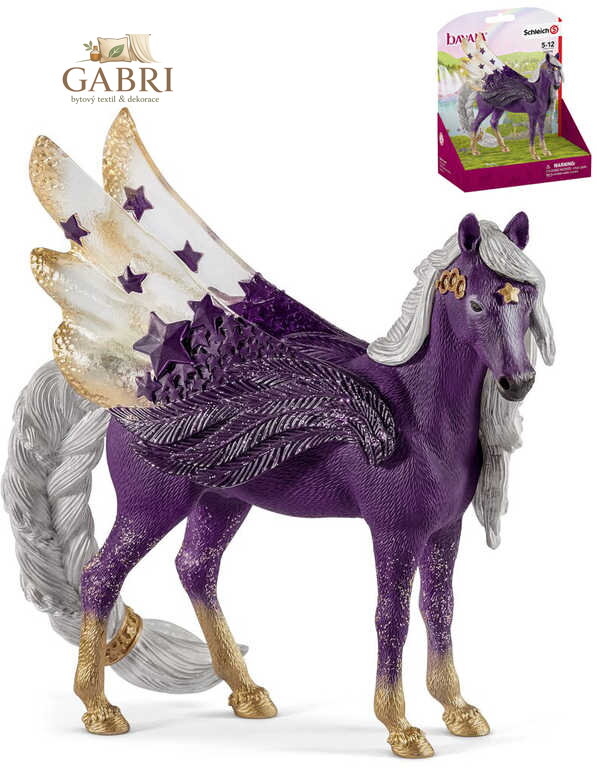 SCHLEICH Koník okřídlený hvězdný Pegas klisna figurka ručně malovaná