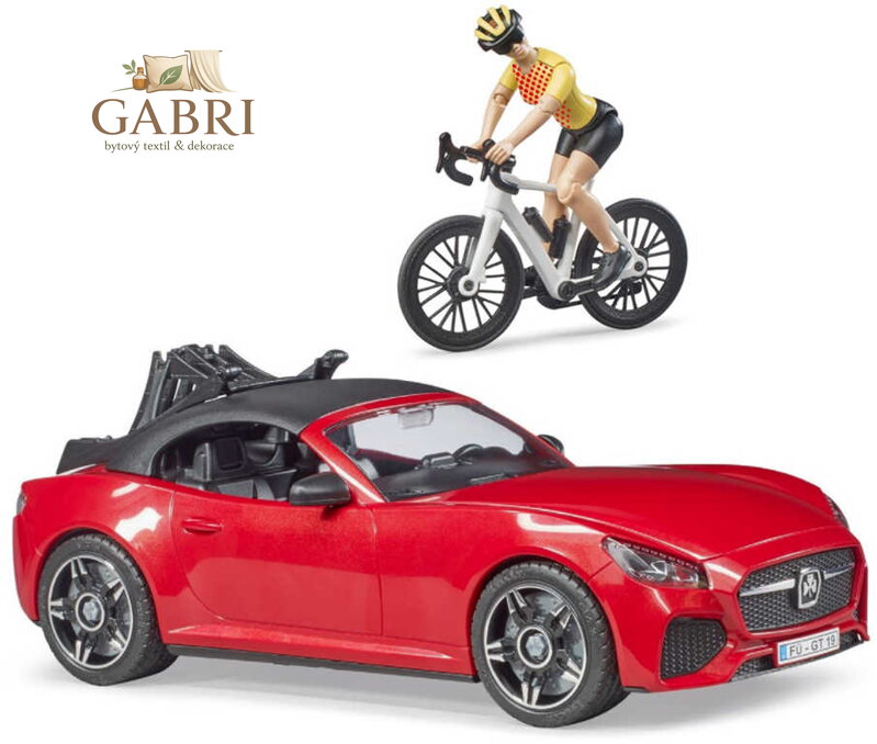 BRUDER 03485 Auto Dodge set s jízdním kolem a figurkou cyklistky