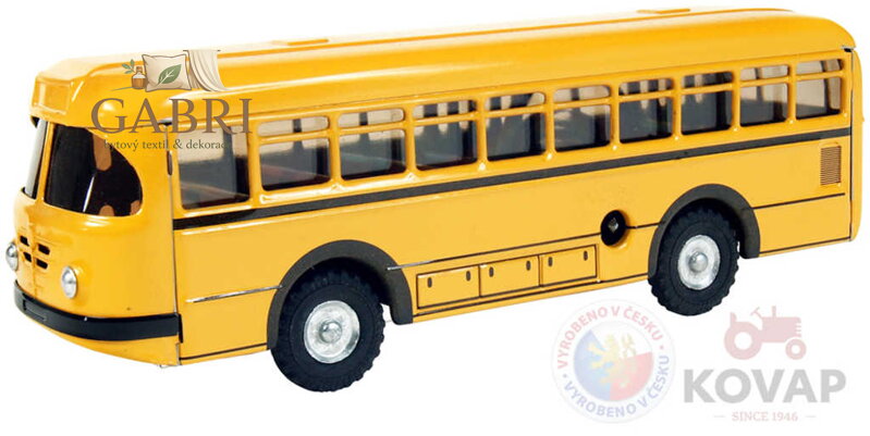 KOVAP Dopravní prostředky autobus plechový 1:43 na klíček 20cm Kov 0492