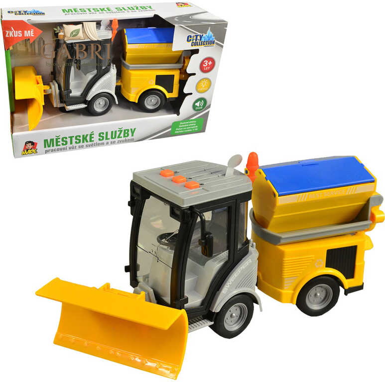 Auto vůz odklízecí na sníh 25cm na setrvačník na baterie Světlo Zvuk