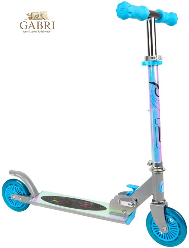 Koloběžka dětská Inline Scooter 5" holographic mnodrá skládací