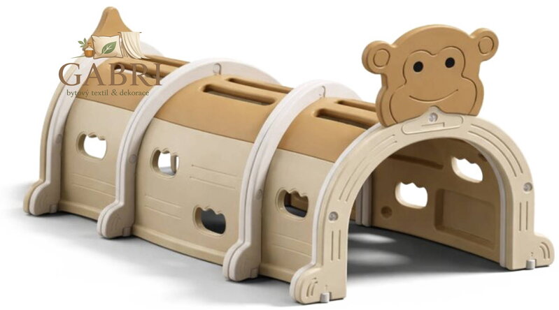 MERCO Tunel prolézačka opice s nášlapy 150x56x92cm set 3 díly plast