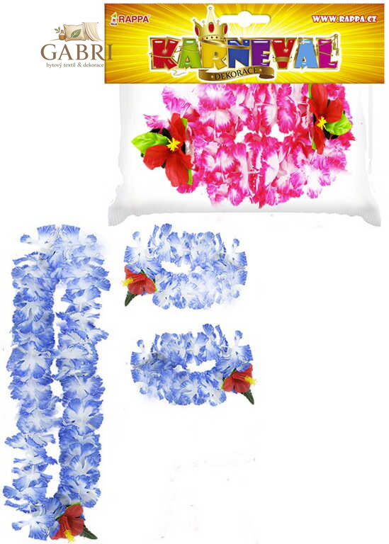KARNEVAL Sada Hawaii náhrdelník + 2 náramky 2 barvy KARNEVALOVÝ DOPLNĚK