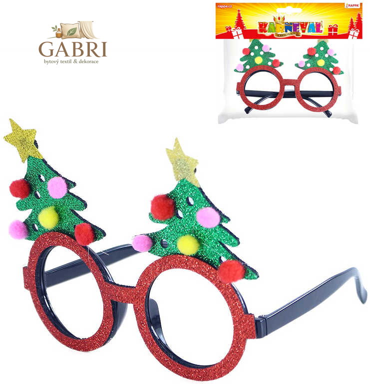 KARNEVAL Brýle vánoční strom dospělý *KARNEVALOVÝ DOPLNĚK*