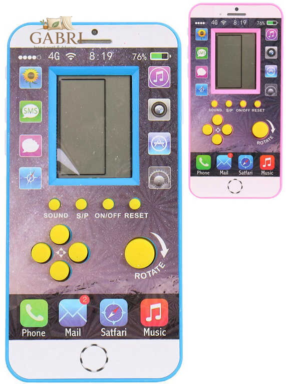 Hra digitální tetris Brick Game elektronická smartphone na baterie 4 barvy Zvuk