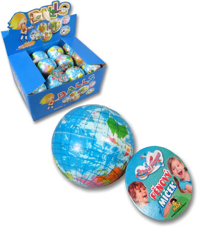 Míček pěnový zeměkoule 5,5cm soft balonek