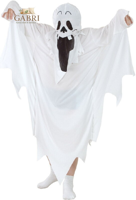 KARNEVAL Šaty DUCH vel. M (120-130 cm) 5-9 let KOSTÝM