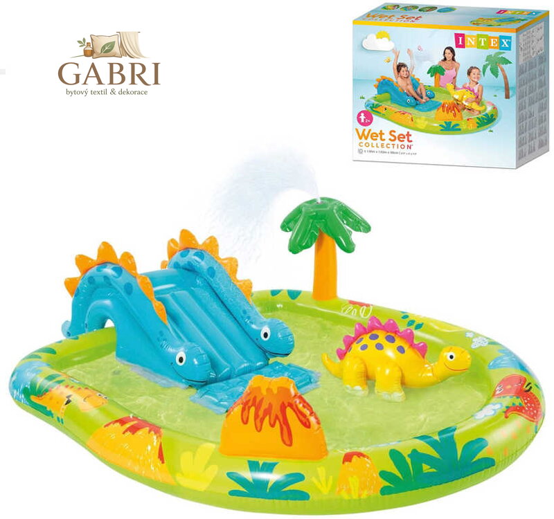 INTEX Nafukovací hrací centrum Dinosaurus bazének se skluzavkou 57166