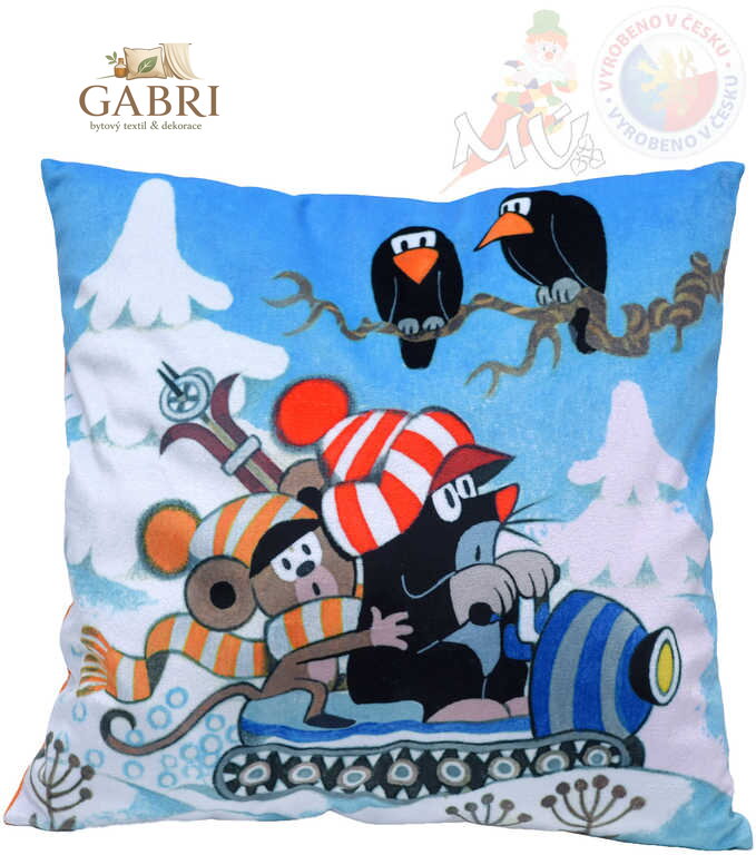 MORAVSKÁ ÚSTŘEDNA Polštář Krtek a skútr (Krteček) 30x30cm plyš