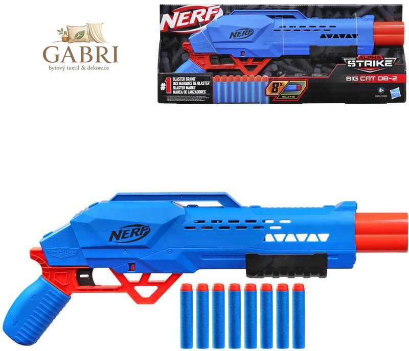HASBRO NERF Alpha Strike Big Cat DB-2 set blaster + 8 šipek Elite
