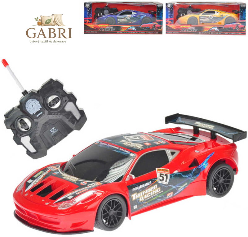 RC Auto sportovní 23cm na vyílačku 27MHz na baterie 3 barvy Světlo