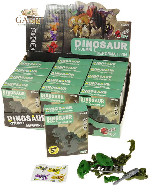 Dinosaurus šroubovací set s nástrojem k sestavení s překvapením 5 druhů