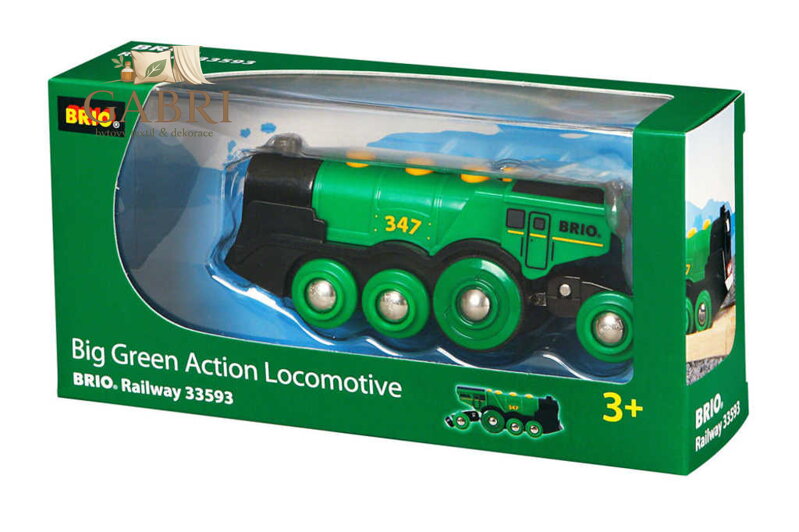 BRIO Lokomotiva elektrická zelená na baterie doplněk k vláčkodráze Světlo Zvuk