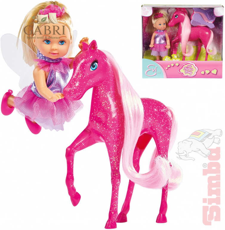 SIMBA Evička panenka víla 12cm česací set s poníkem a doplňky