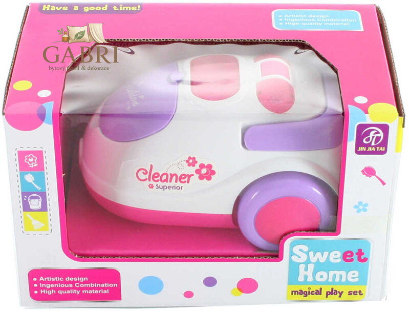 Vysavač dětský na baterie 17x10cm vysává polystyrenové kuličky Světlo Zvuk