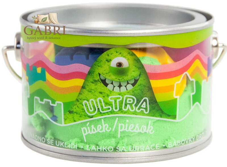 EP Line Ultra písek kinetický magický 200g zelený set s formičkami v plechovce