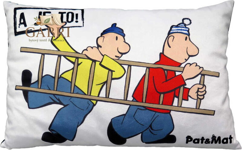 MORAVSKÁ ÚSTŘEDNA Polštář Pat a Mat Žebřík 40x30cm A je to! PLYŠ