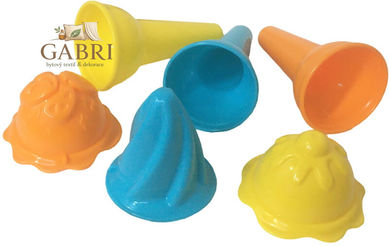 PL Formičky zmrzlina set 3 kornouty s kopečkem zmrzliny na písek