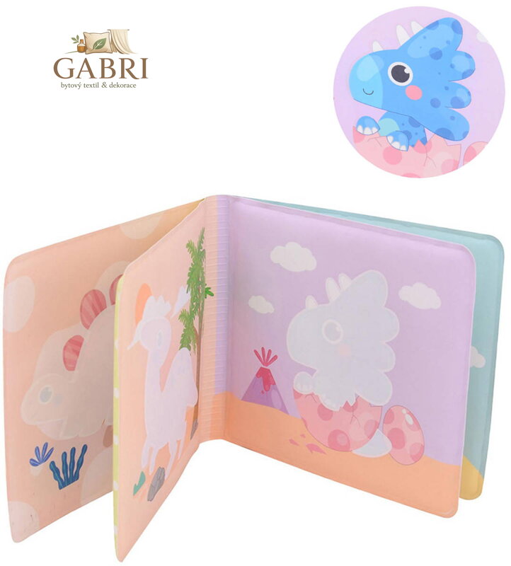 Knížka baby do vany Happy World dinosauři mění barvu do vody pro miminko