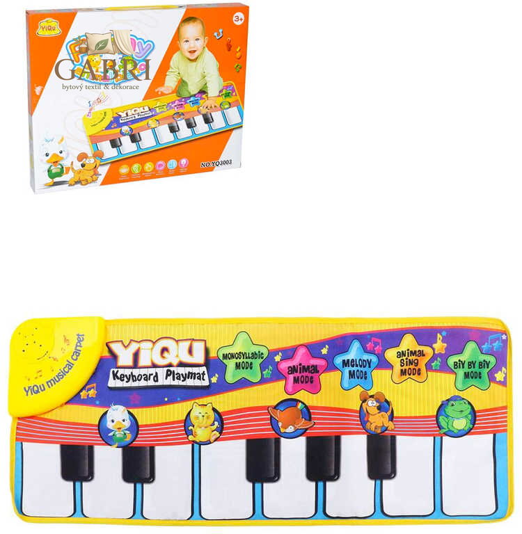 Pianko podlahové 73cm interaktivní baby dečka se zvířátky na baterie Zvuk