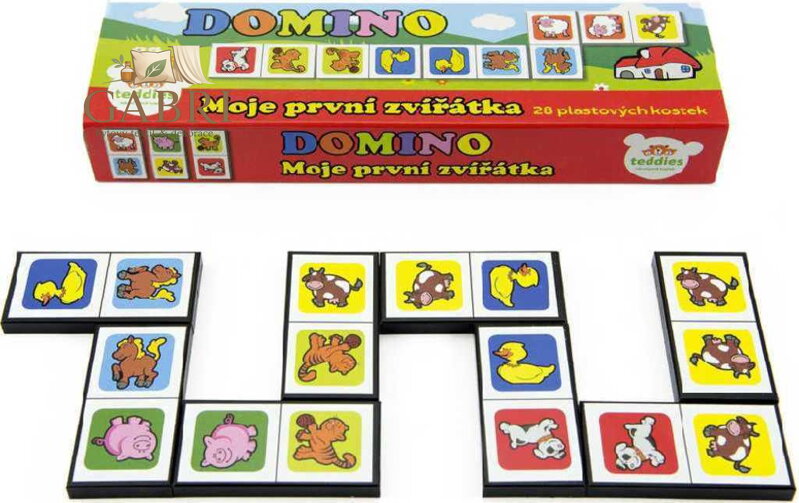HRA Baby domino obrázkové moje první zvířátka set 28 kamenů plast pro miminko