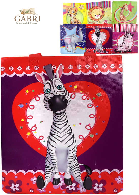 Taška dárková s obrázkem 27x30cm zvířátka 6 druhů