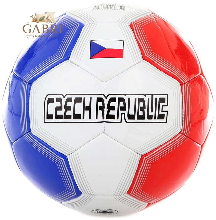 Míč fotbalový vel.5 Česká Republika kopačák 20cm šitý balon trikolora