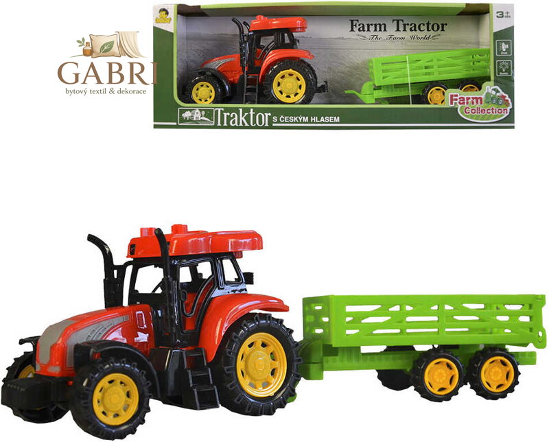 Traktor plastový farmářský set s přívěsem na baterie CZ Světlo Zvuk