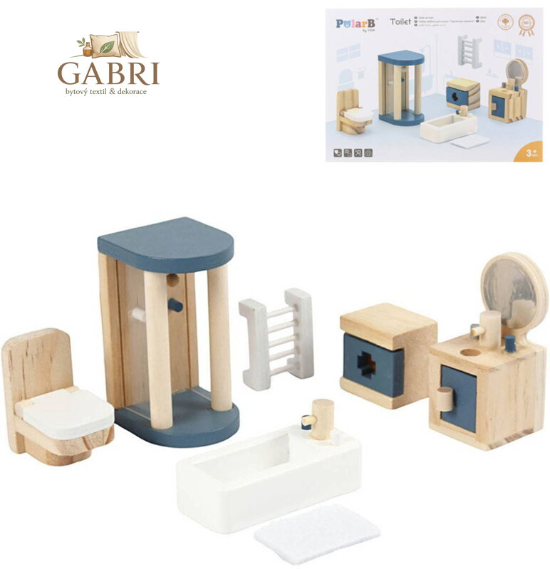 VIGA DŘEVO PolarB Nábytek koupelna doplněk do domečku pro panenky