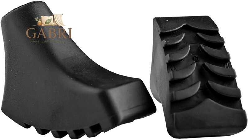 ACRA Koncovky náhradní díl patky hranaté na trekingové hole set 1 pár guma