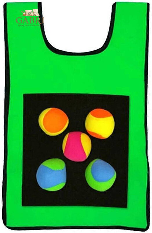 MERCO Hra lepicí vesta na suchý zip zelená set s 5 soft míčky