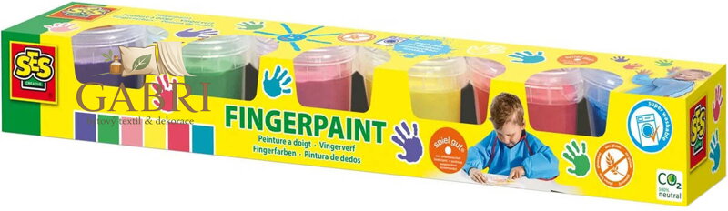 SES CREATIVE Barvy baby prstové 6x 110ml kreativní set v krabici