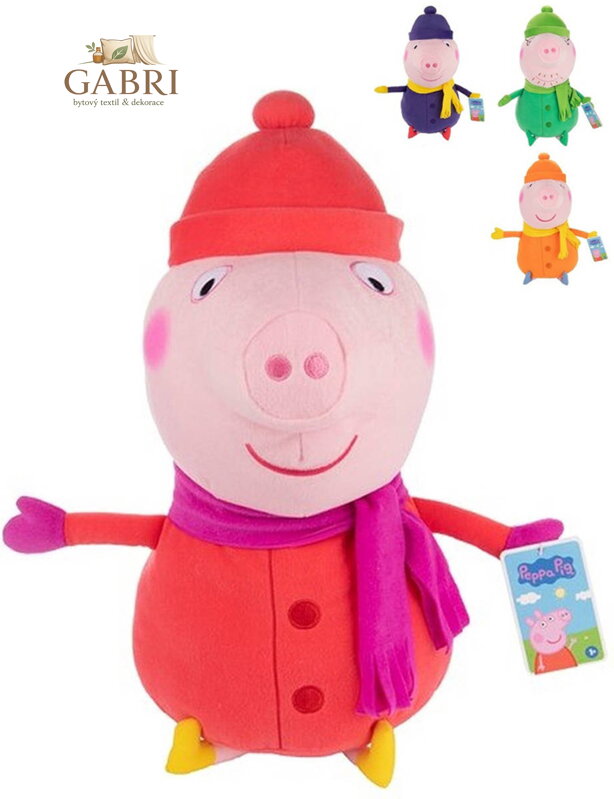 PLYŠ Peppa Pig 50cm v zimním oblečku 4 druhy *PLYŠOVÉ HRAČKY*