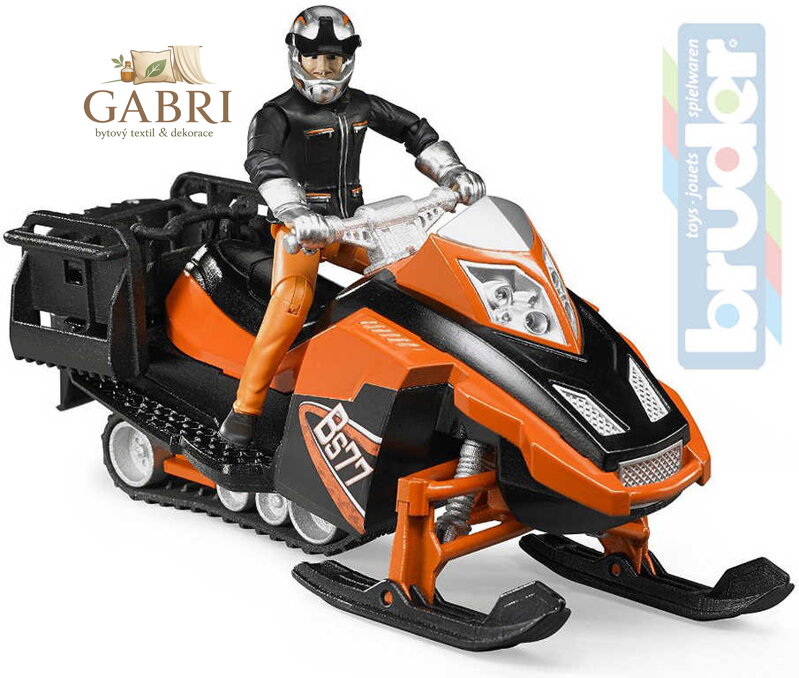 BRUDER 63101 Model 1:16 sněžný skútr 21cm set s řidičem plast