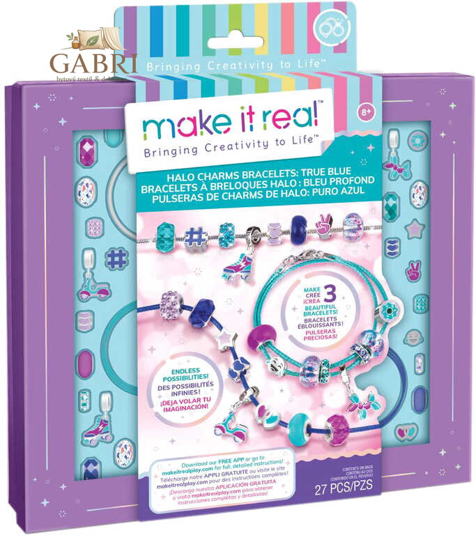 MAKE IT REAL Výroba náramků modrá kreativní set v krabici