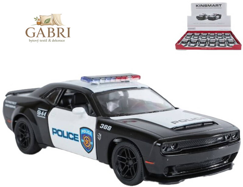 KINSMART Auto policejní Dodge Challenger SRT Demon 170 kov PB 13cm